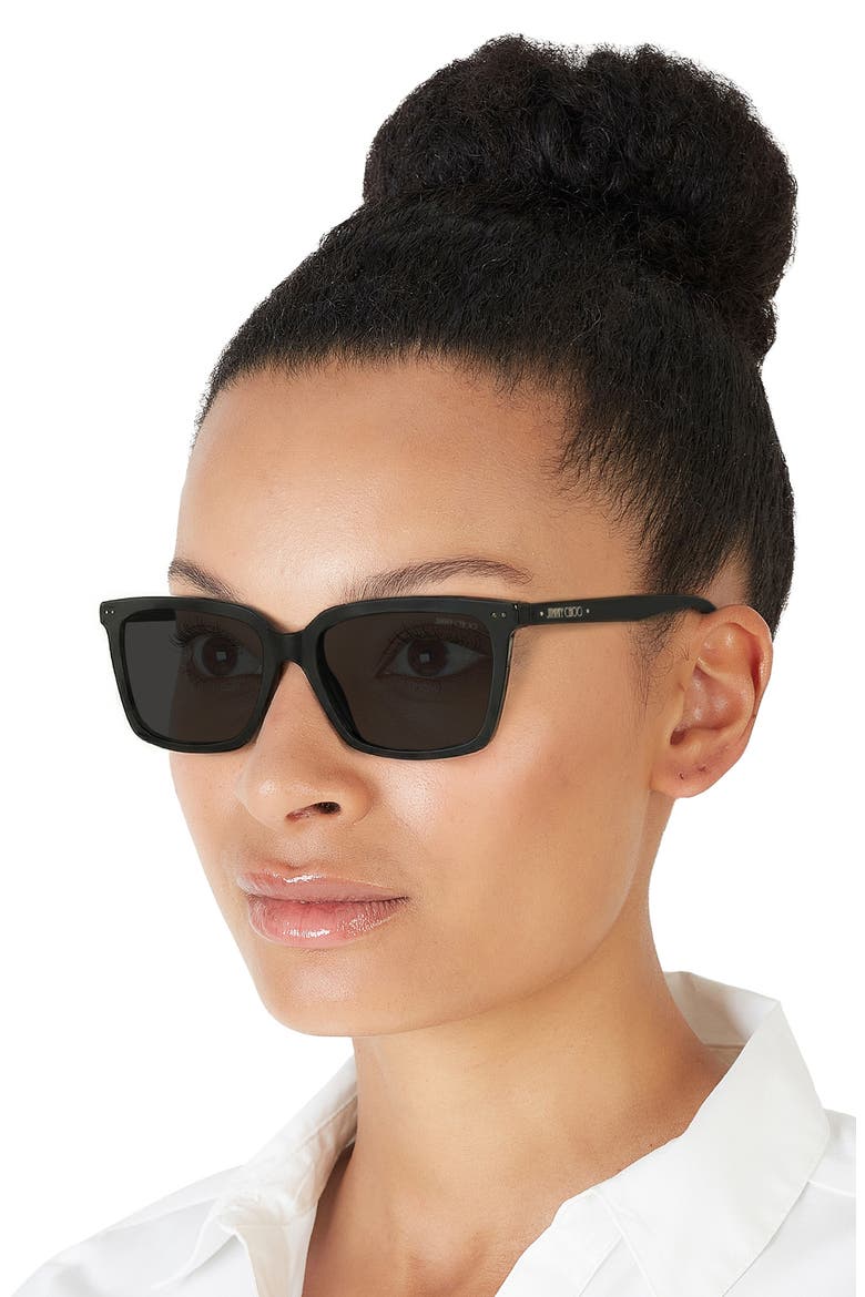 55mm Square Sunglasses, Alternate, color, BLACK / DARK GREY