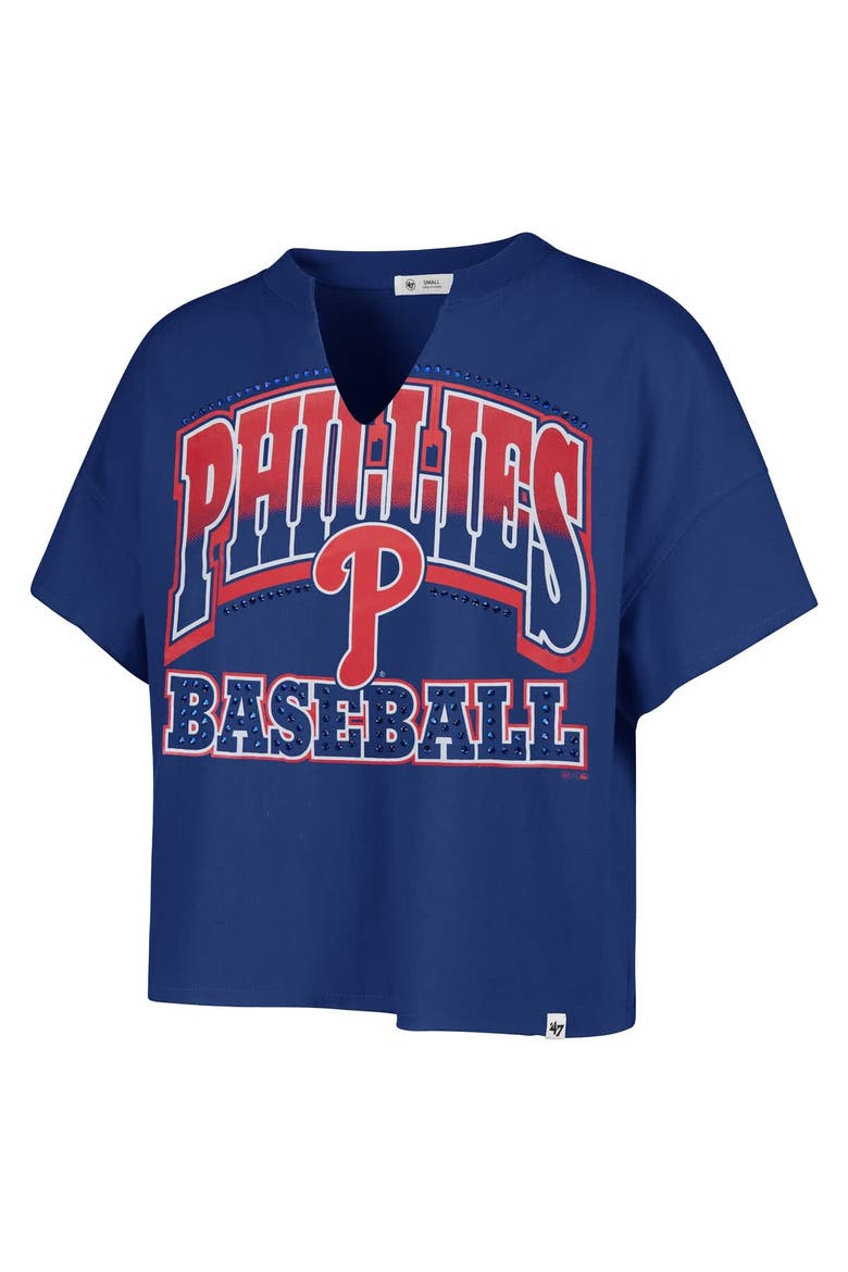 Women's '47  Royal Philadelphia Phillies Plus Size Win Big Oversized Notch-Neck T-Shirt, Alternate, color, Royal