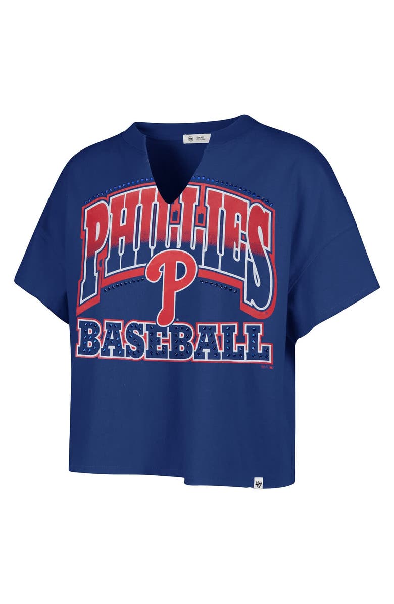 '47 Women's '47 Royal Philadelphia Phillies Plus Size Win Big Oversized Notch-Neck T-Shirt, Alternate, color, Royal