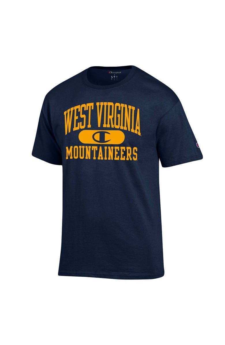 Champion Men's Champion Navy West Virginia Mountaineers Arch Pill T-Shirt, Alternate, color,