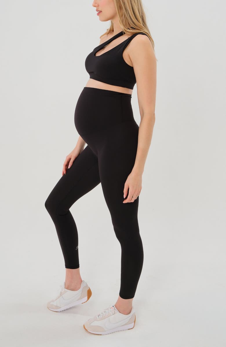 AXK Women's Athletic Maternity Legging with Scrunch Butt Design and Supportive Belly Band, Alternate, color, Black