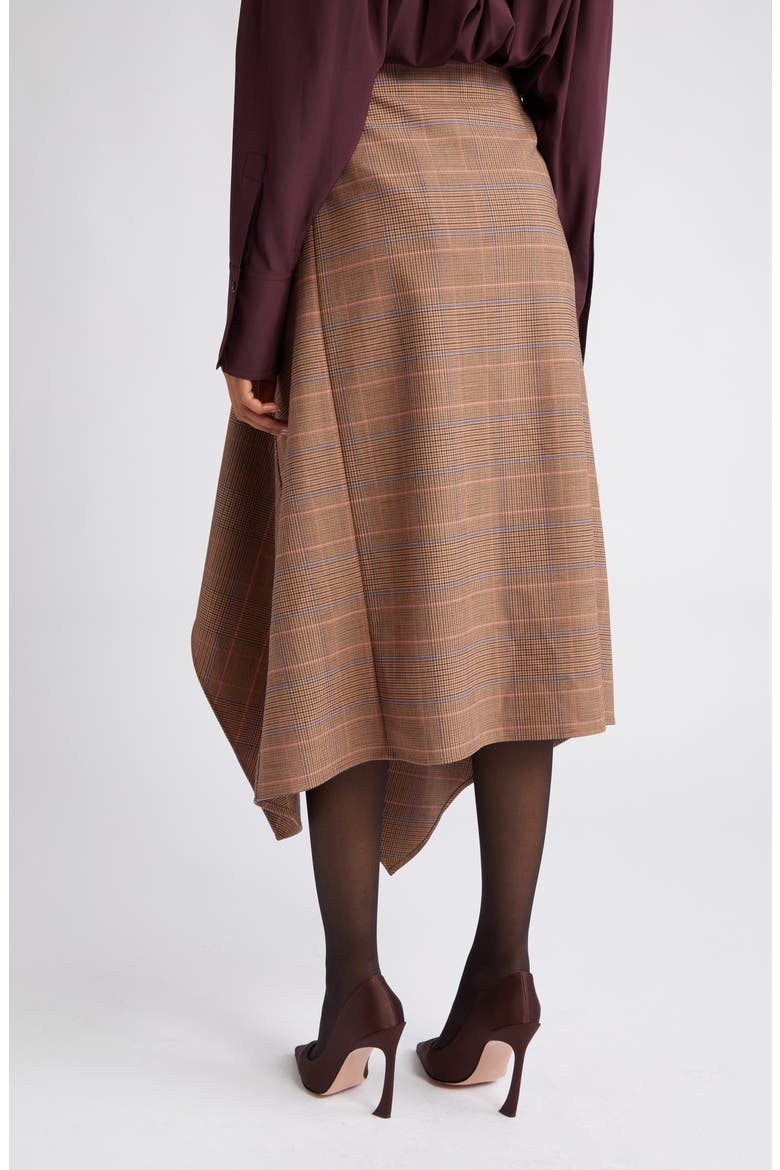 Navy Plaid Drape Handkerchief Hem Skirt, Alternate, color, SABLE MULTI