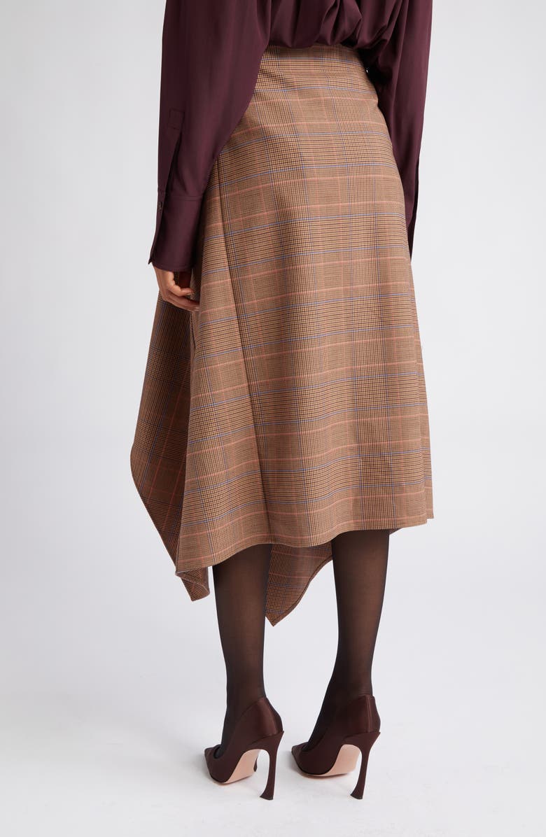 A.L.C. Navy Plaid Drape Handkerchief Hem Skirt, Alternate, color,