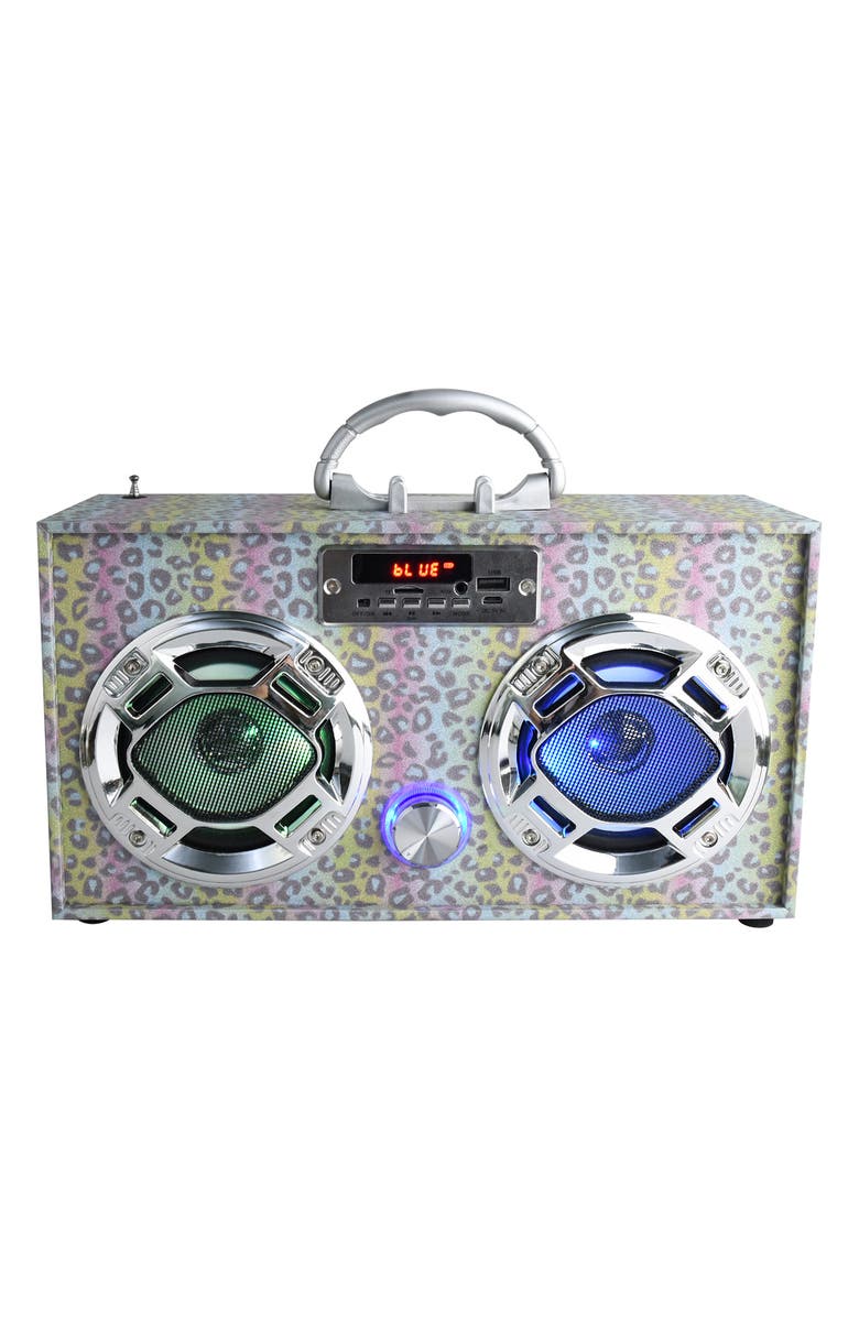 WIRELESS EXPRESS BlueTooth Stereo Speaker with FM Tuner & LED Light Up Lights, Main, color, 