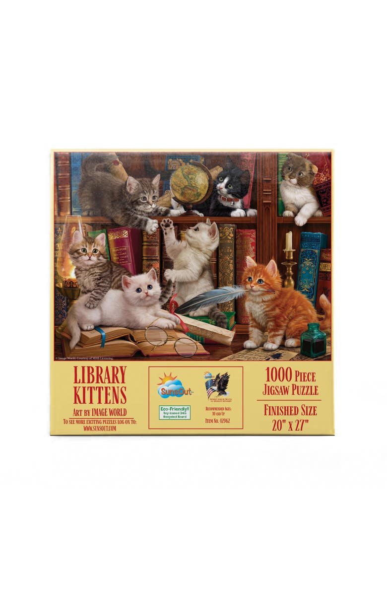 Sunsout Library Kittens 1000 piece Jigsaw Puzzle for Adults, Alternate, color, Multicolor