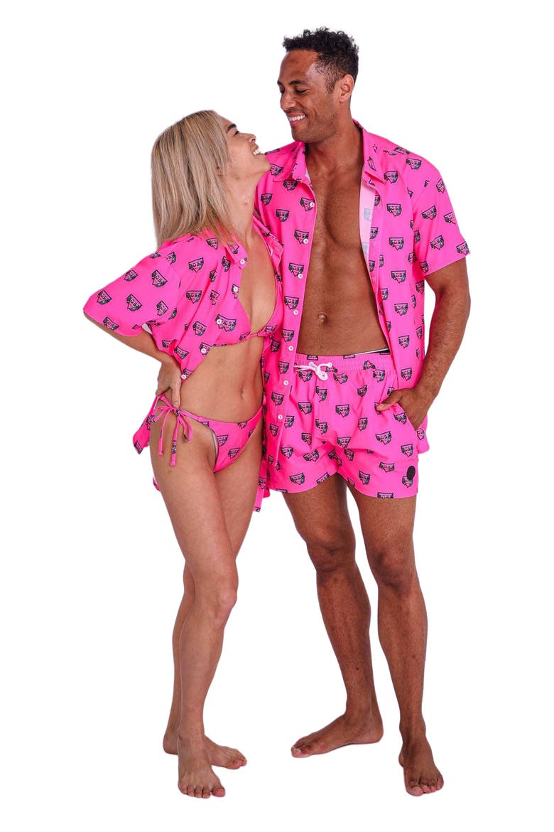 Baewatch Neon Pink Men's Swim Shorts, Alternate, color, Neon Pink