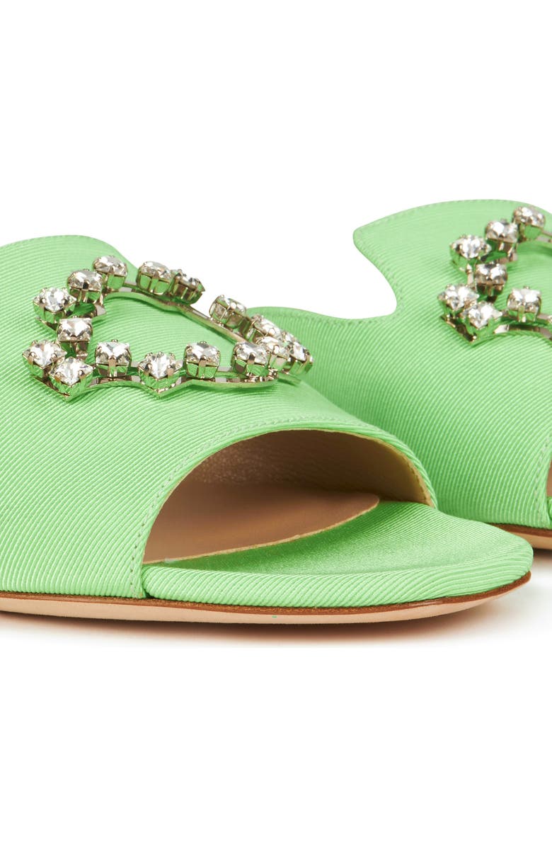 AIMEE ANN LOU Cleo Crystal Slipper in Grosgrain, Alternate, color, Kiwi