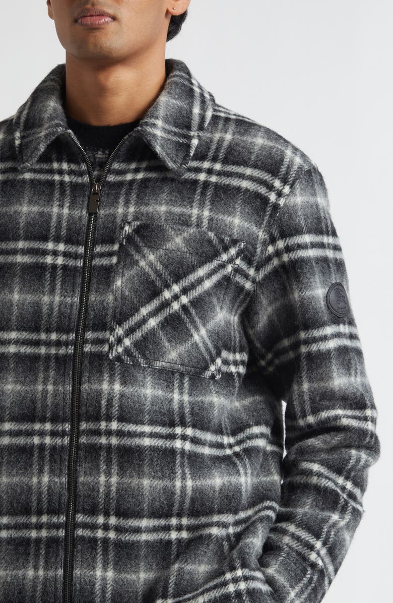 Burberry Oran Plaid Wool Overshirt, Alternate, color, Chess Black/ Bass Grey