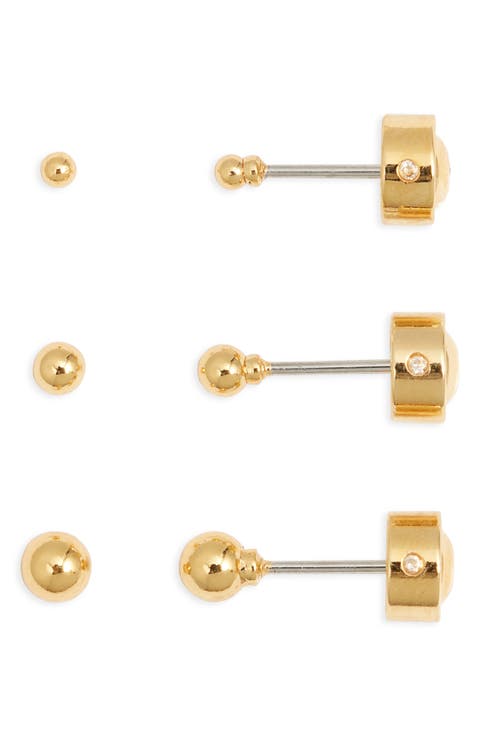 Demi Fine Set of 3 Ball Stud Earrings