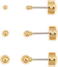 Nordstrom Demi Fine Set of 3 Ball Stud Earrings