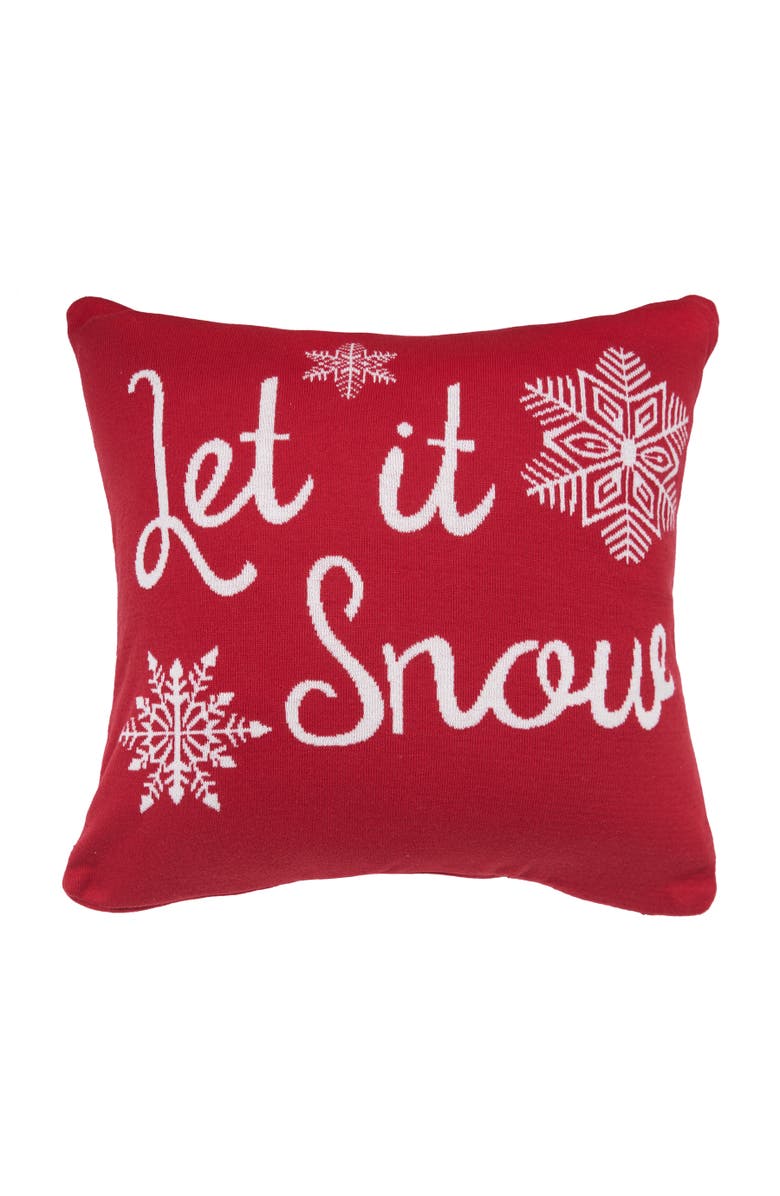 C&F Home Let it Snow In Red Christmas Throw Pillow, 20" x 20", Main, color, Red
