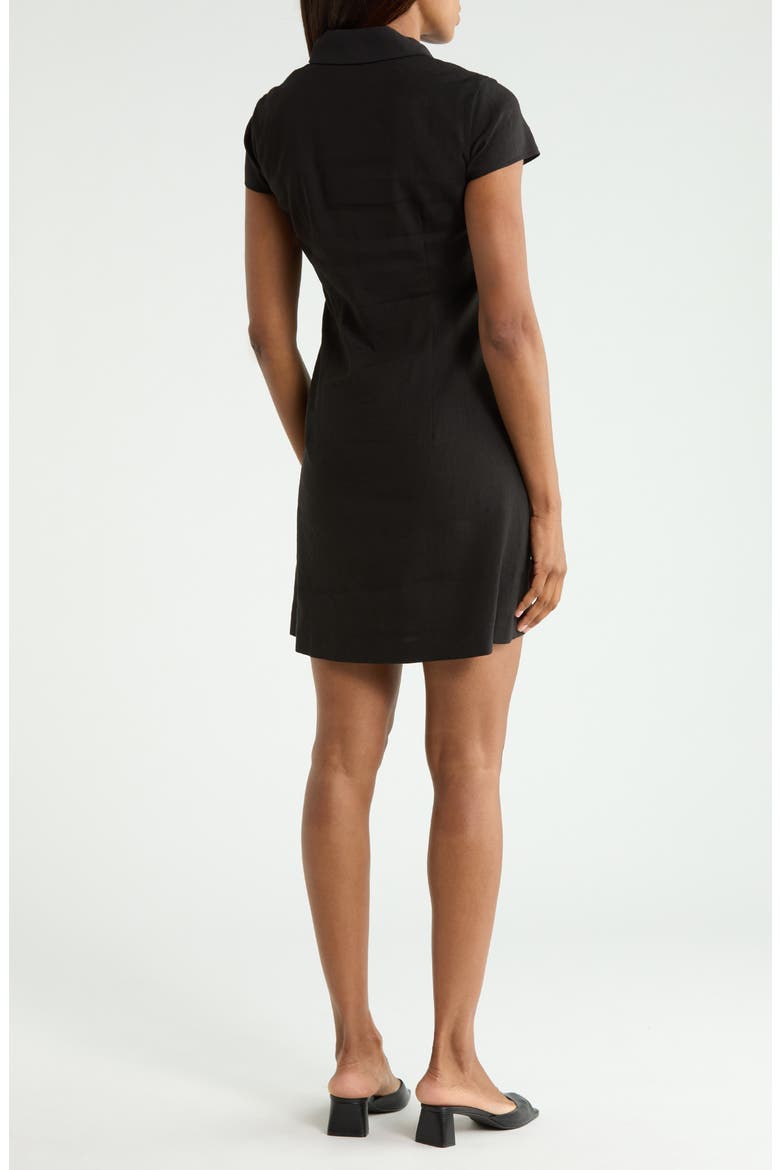 Cap Sleeve Polo Dress, Alternate, color, BLACK
