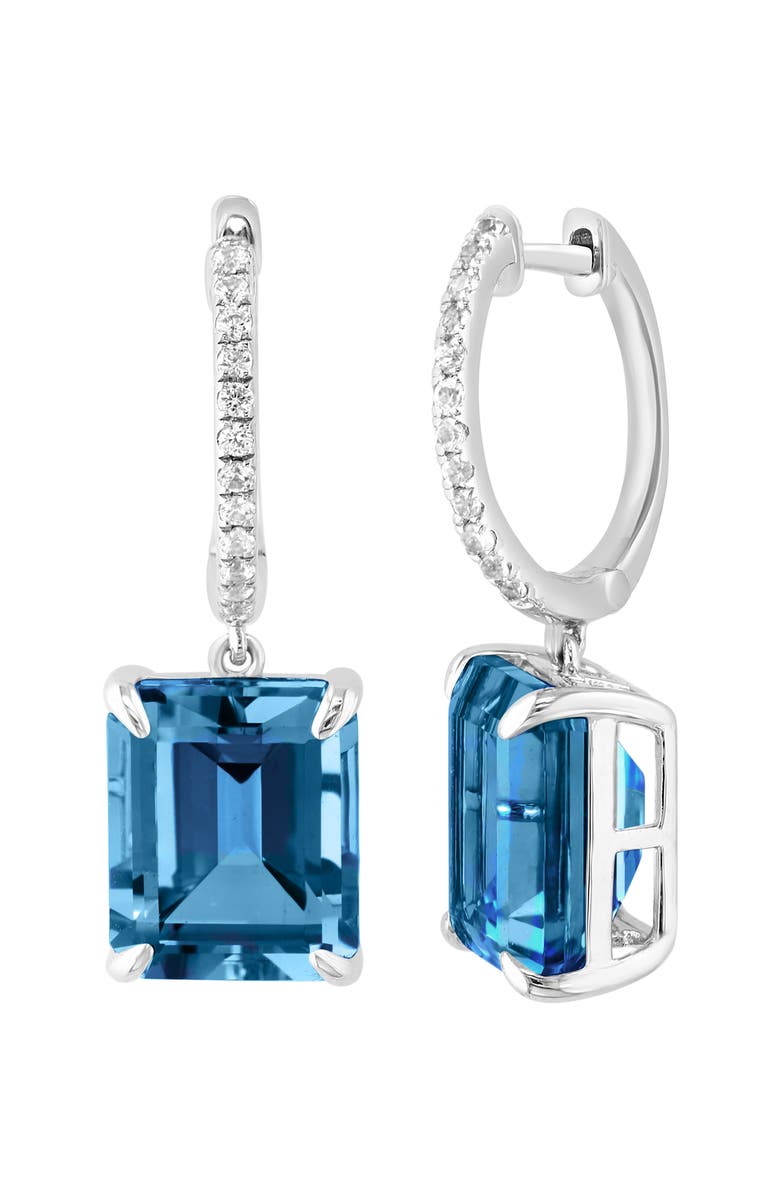 EFFY White Sapphire & London Blue Topaz Drop Earrings, Main, color, Blue