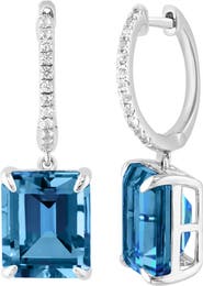 EFFY White Sapphire & London Blue Topaz Drop Earrings