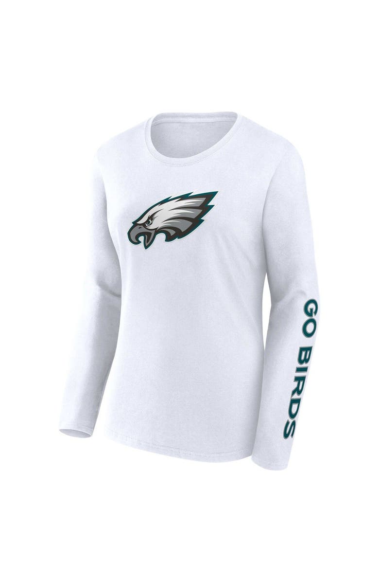 FANATICS Women's Fanatics Branded Midnight Green/White Philadelphia Eagles Lightweight Short & Long Sleeve T-Shirt Combo Pack, Alternate, color, 