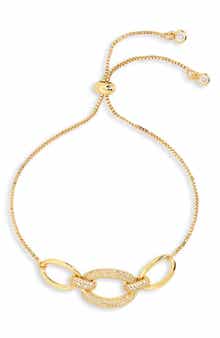 Panacea Pavé Crystal Oval Link Slider Bracelet