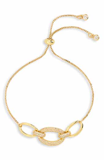 Pavé Crystal Oval Link Slider Bracelet