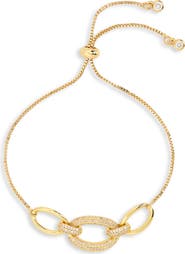Panacea Pavé Crystal Oval Link Slider Bracelet