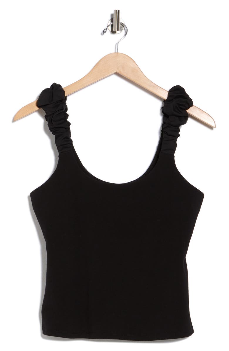 Muse Gathered Strap Tank Top, Alternate, color, Black