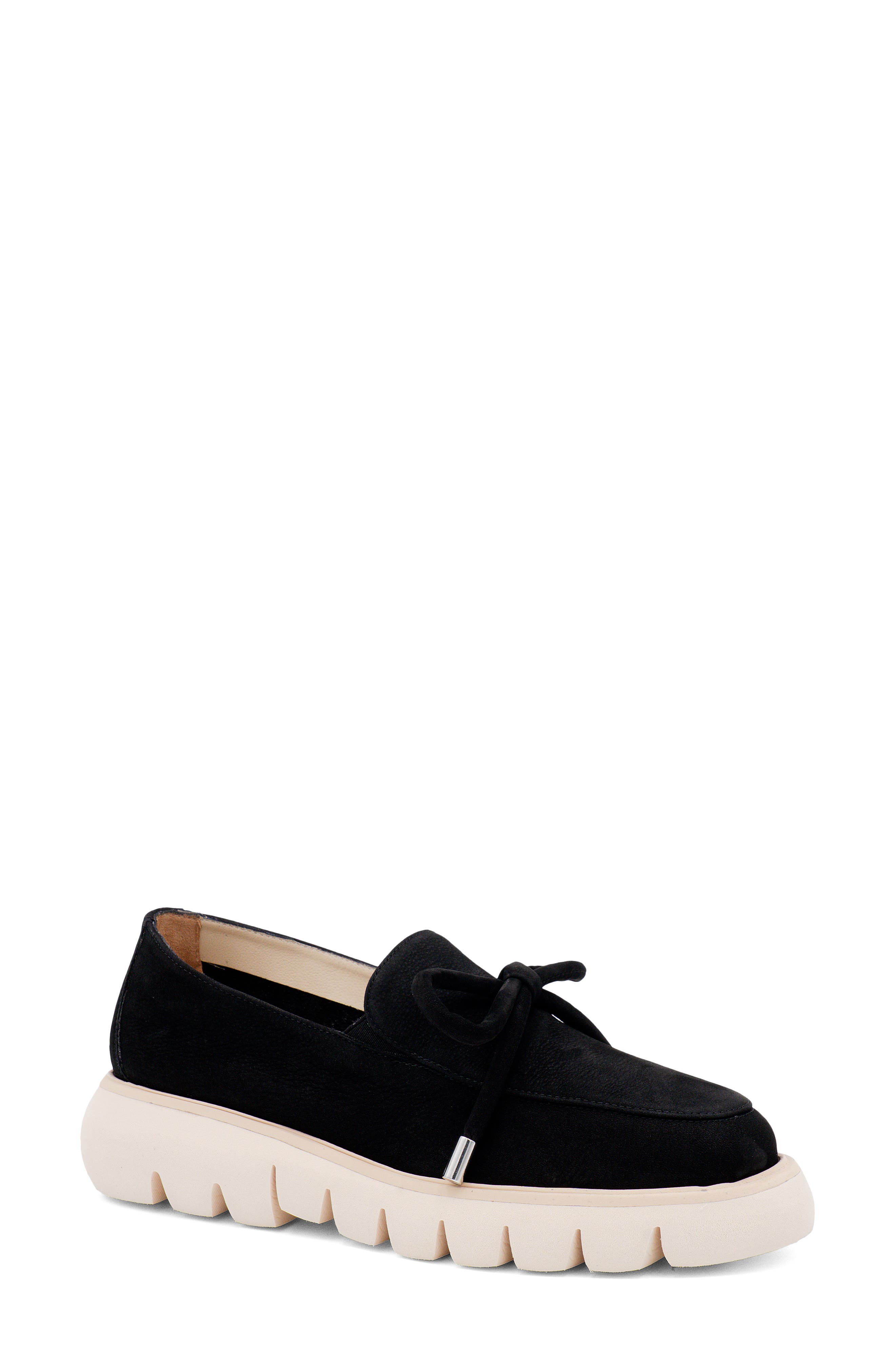 Amalfi by Rangoni Rana Lug Sole Loafer, Main, color, Black Long Beach