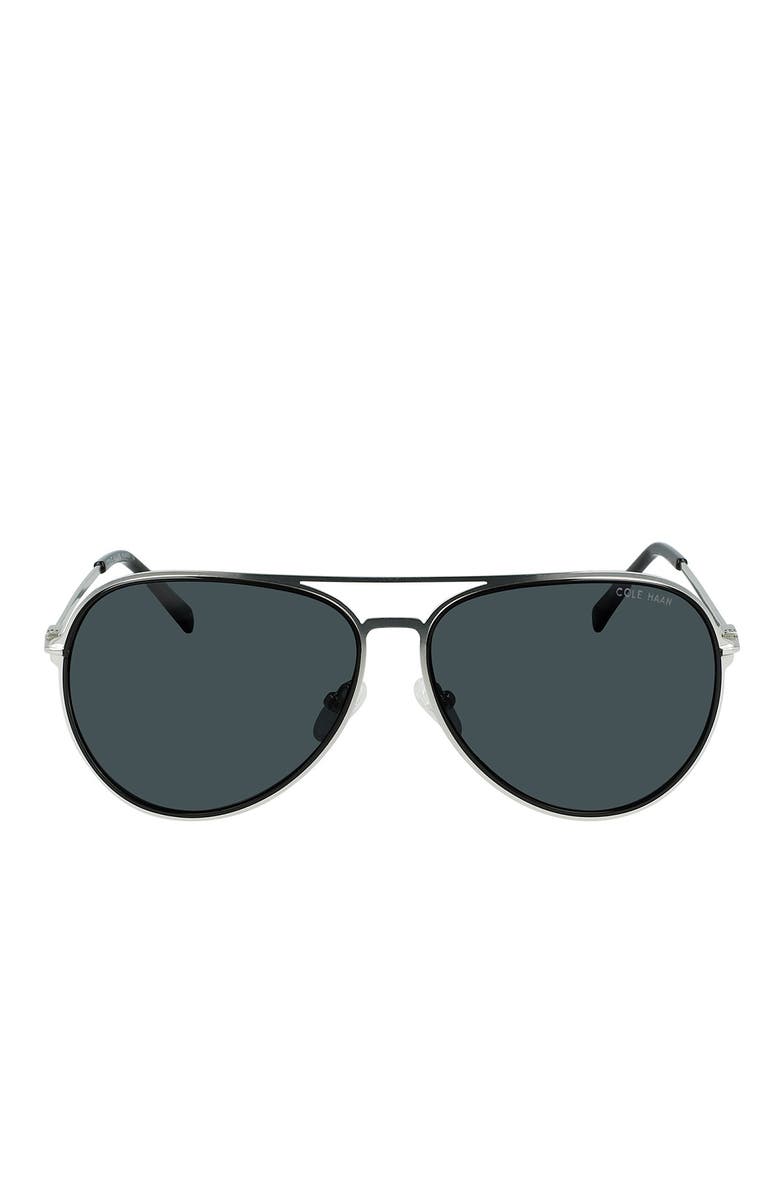 Cole Haan 60mm Two-Tone Aviator Sunglasses, Alternate, color,