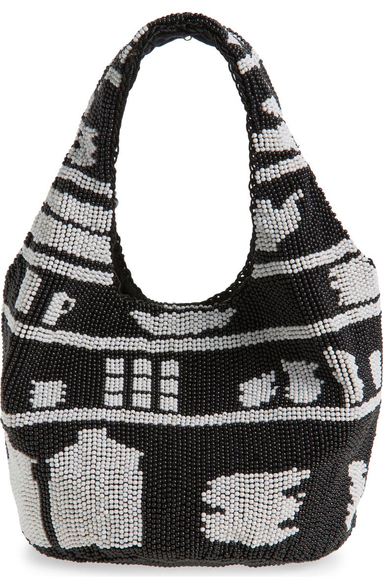 JW Anderson Mini Beaded Shopper Bag, Alternate, color, Black/ White