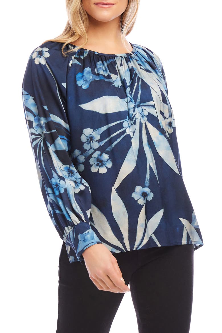 Floral Peasant Top, Main, color, BLUE PRINT