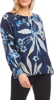 Karen Kane Floral Peasant Top