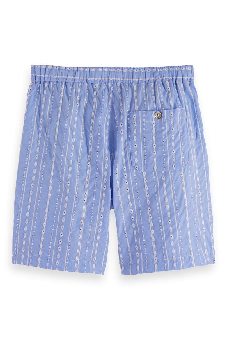 Embroidered Eyelet Cotton Bermuda Shorts, Alternate, color, SKY BLUE
