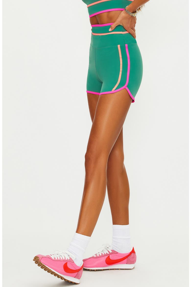 Ryder High Waist Performance Bike Shorts, Alternate, color, RALLY GREEN COLORBLOCK