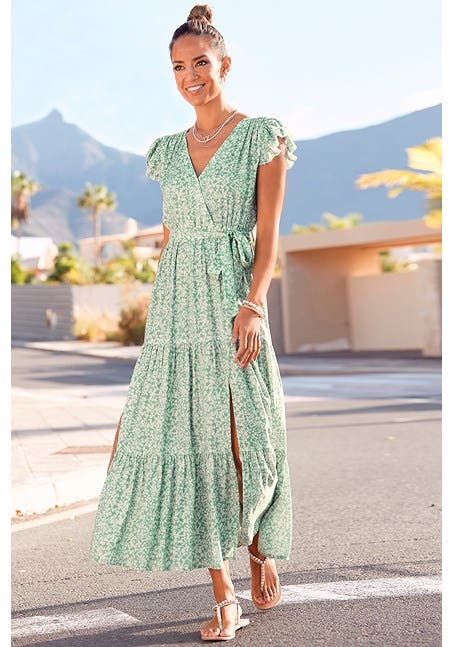 Women's Flutter Sleeve Maxi Dress - image 2