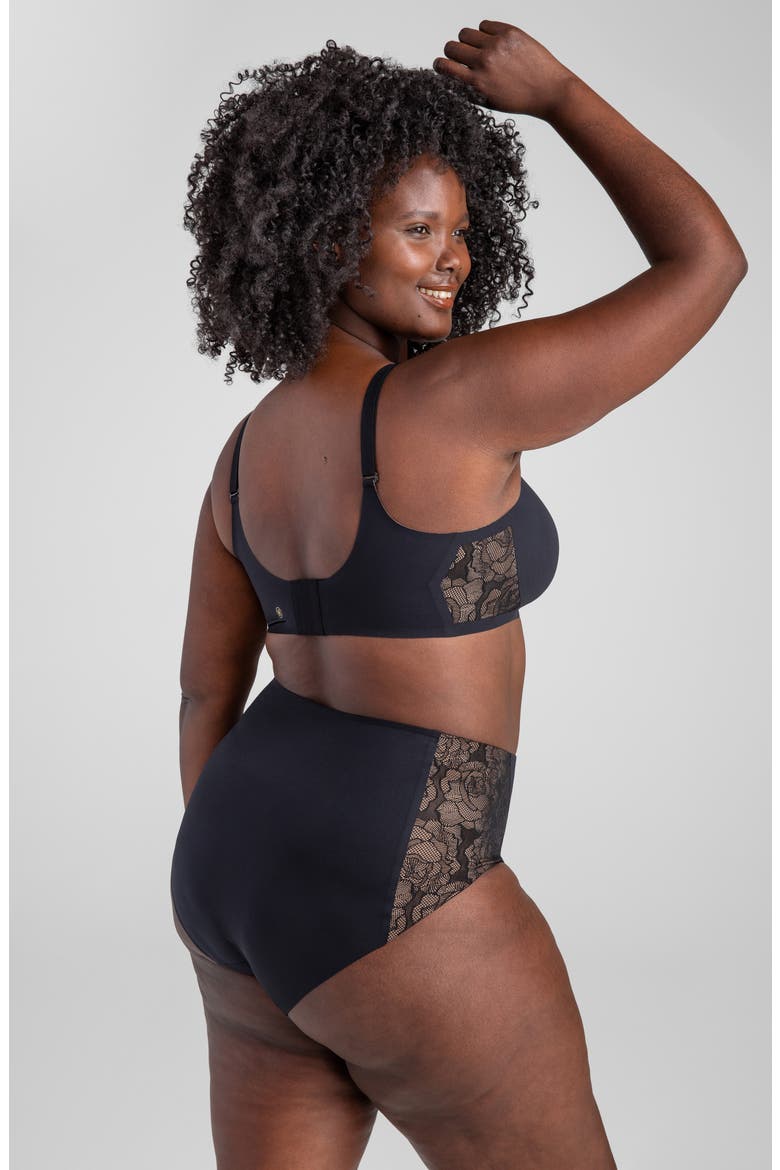 Lace Inset CrossOver Wireless Bra, Alternate, color, RUNWAY