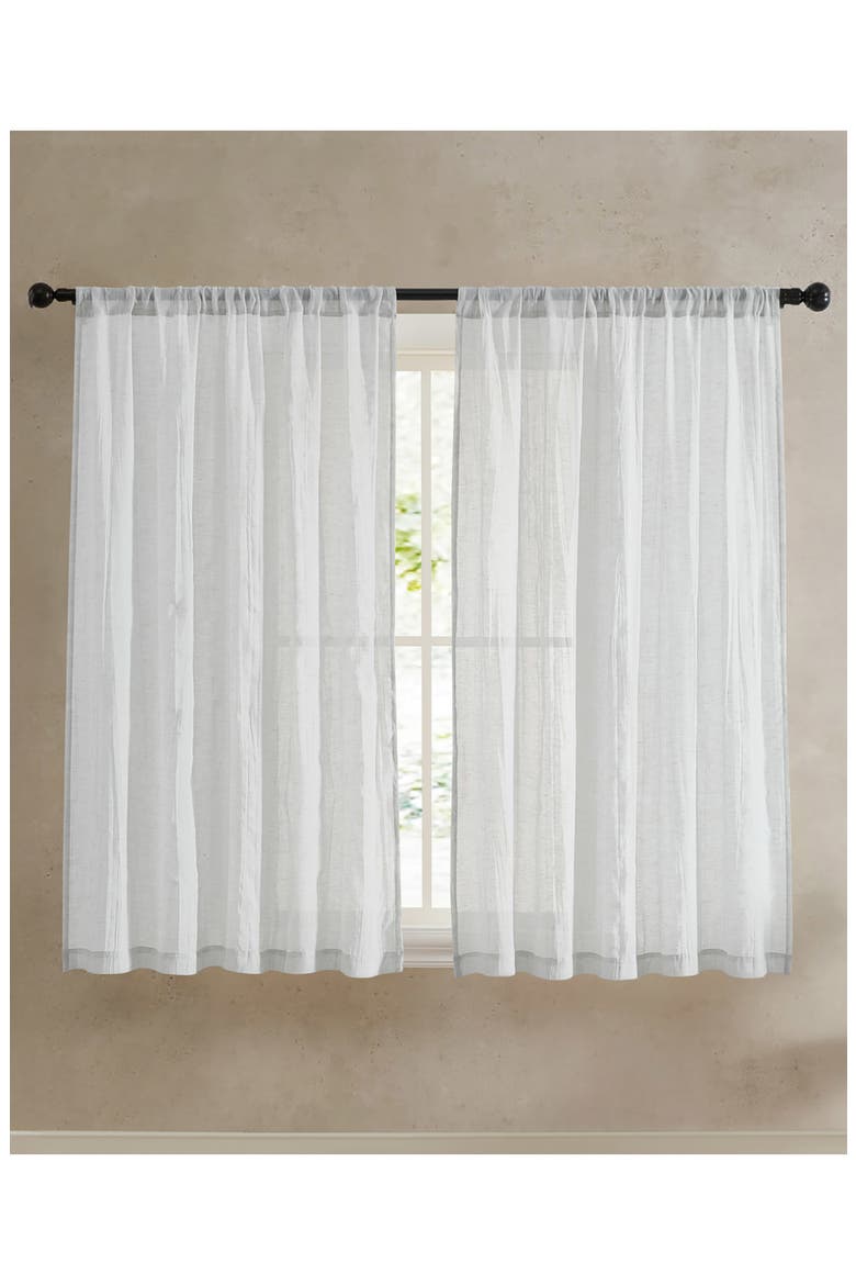 Charter Crushed Set of 2 Curtain Panels, Alternate, color, GREY