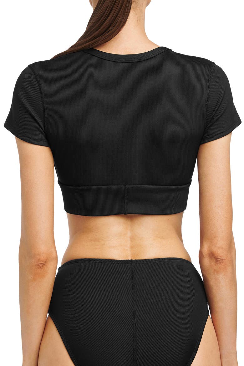 Amy Crop Bikini Top, Alternate, color, LICORICE