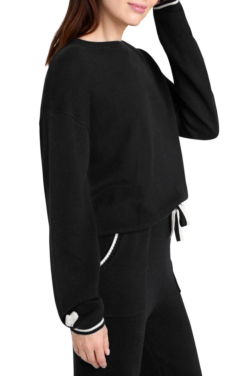 Splendid Elizabeth Heart Detail Cotton Blend Sweater, Alternate, color,