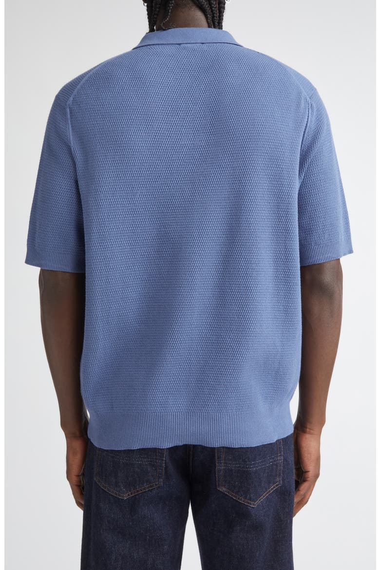 Compact Mesh Polo Sweater, Alternate, color, SOFT DENIM