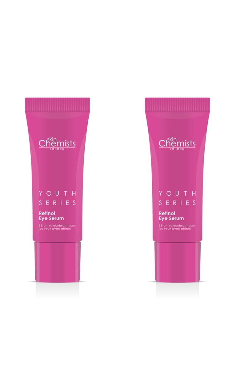 SKINCHEMISTS Youth Series Retinol & Bakuchiol Eye Serum 15ml x 2 Duo Pack, Main, color, White
