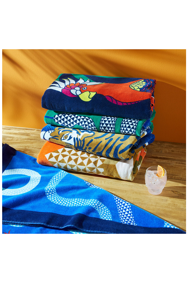 Eden Beach Towel, Alternate, color, Serpent Chic Blue
