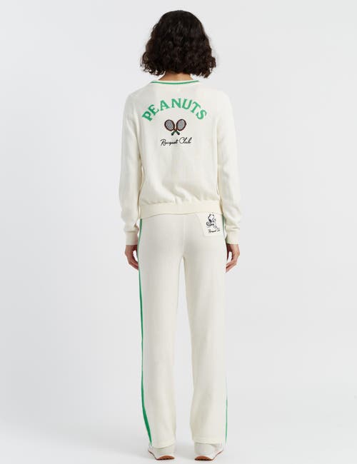 Chinti & Parker Cream Cotton Peanuts Racquet Club Cardigan