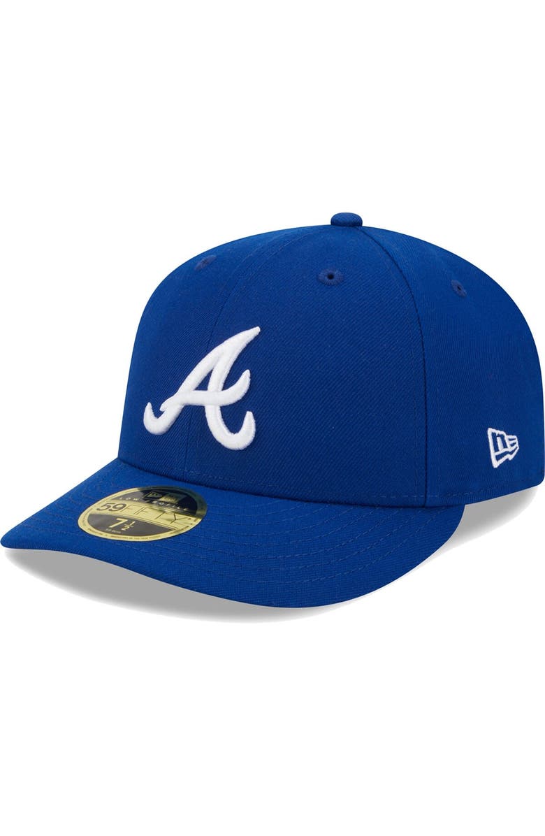 New Era Men's New Era  Royal Atlanta Braves White Logo Low Profile 59FIFTY Fitted Hat, Main, color, 
