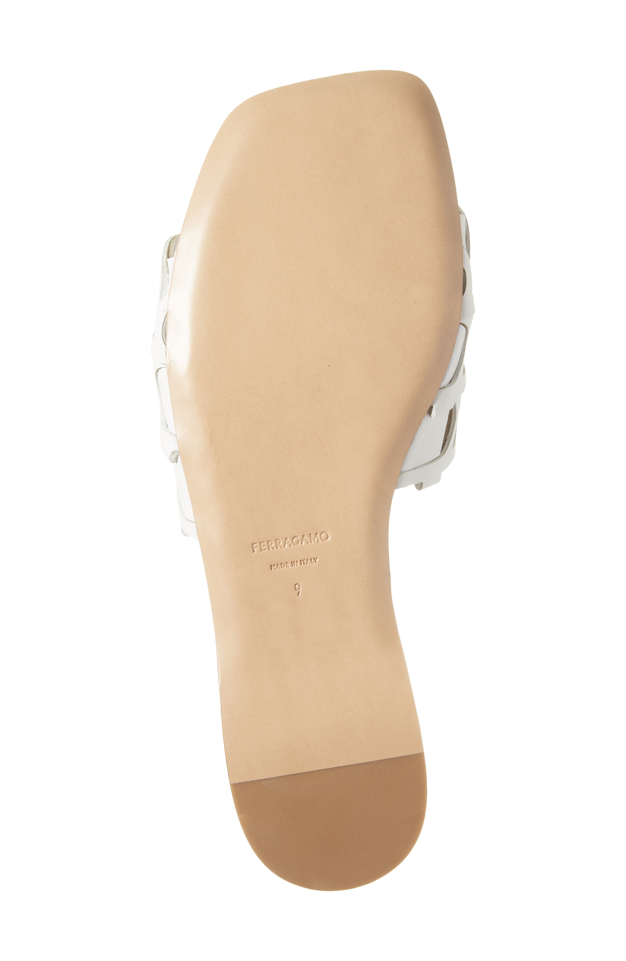 FERRAGAMO Erne Slide Sandal, Alternate, color, Optic White