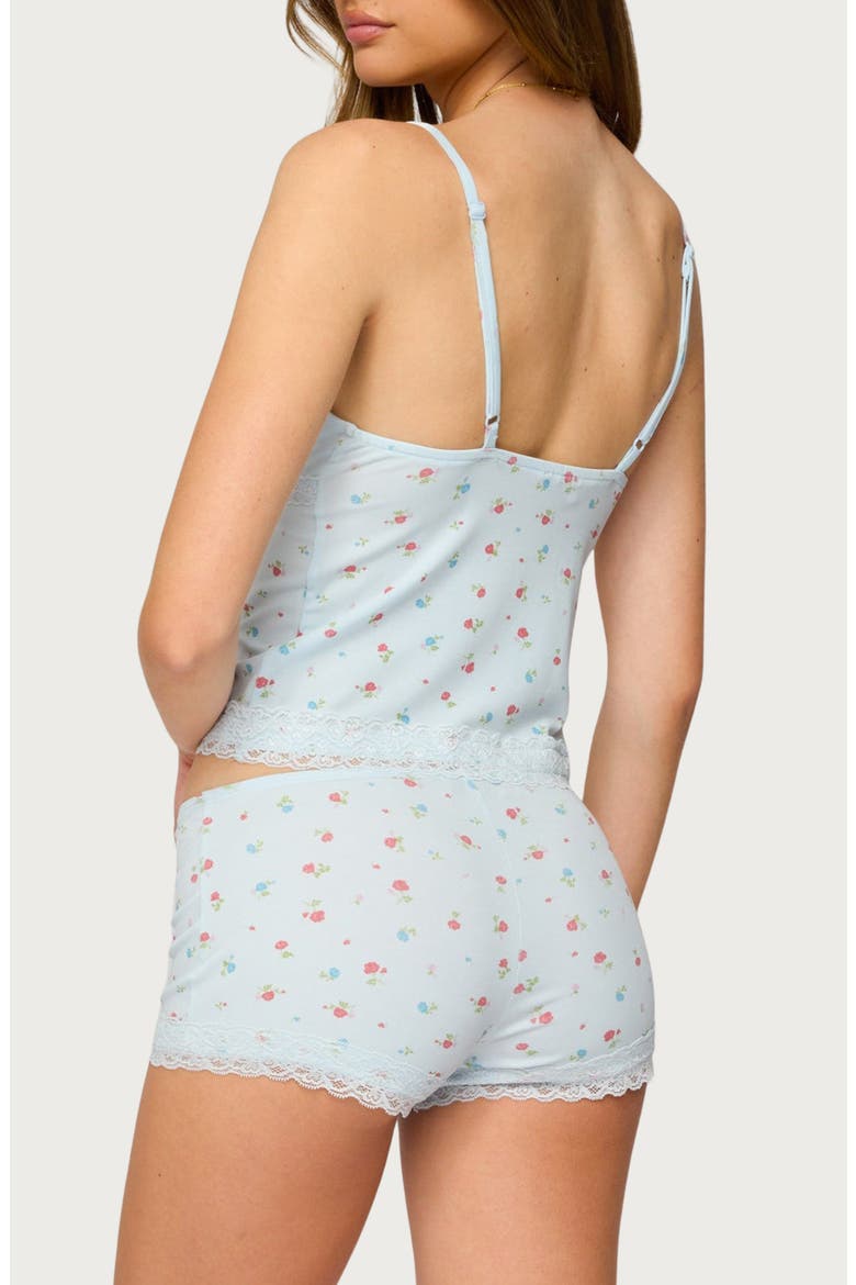 Aurea Floral Print Lace Camisole, Alternate, color, LIGHT-BLUE