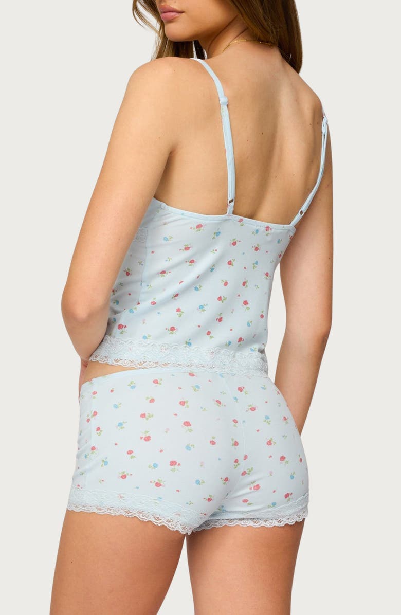 EDIKTED Aurea Floral Print Lace Camisole, Alternate, color, Light-Blue