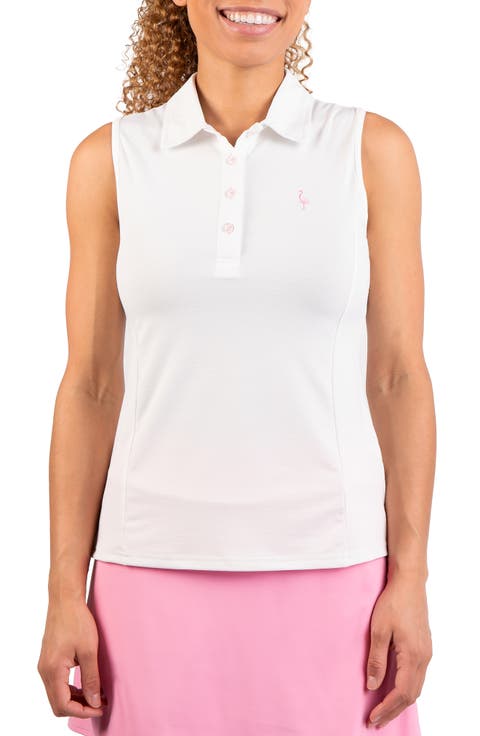 Textured Grid Polo Tank