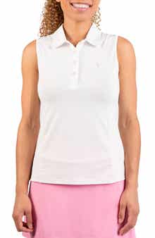 Textured Grid Polo Tank