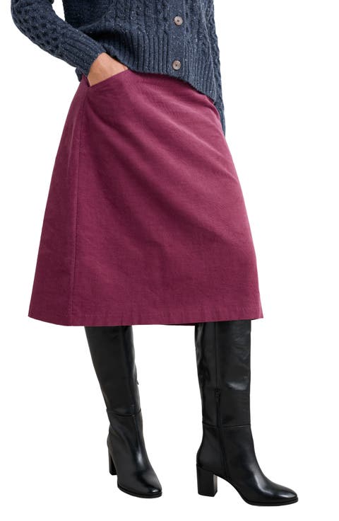 Forest View Floral Organic Cotton Corduroy A-Line Skirt