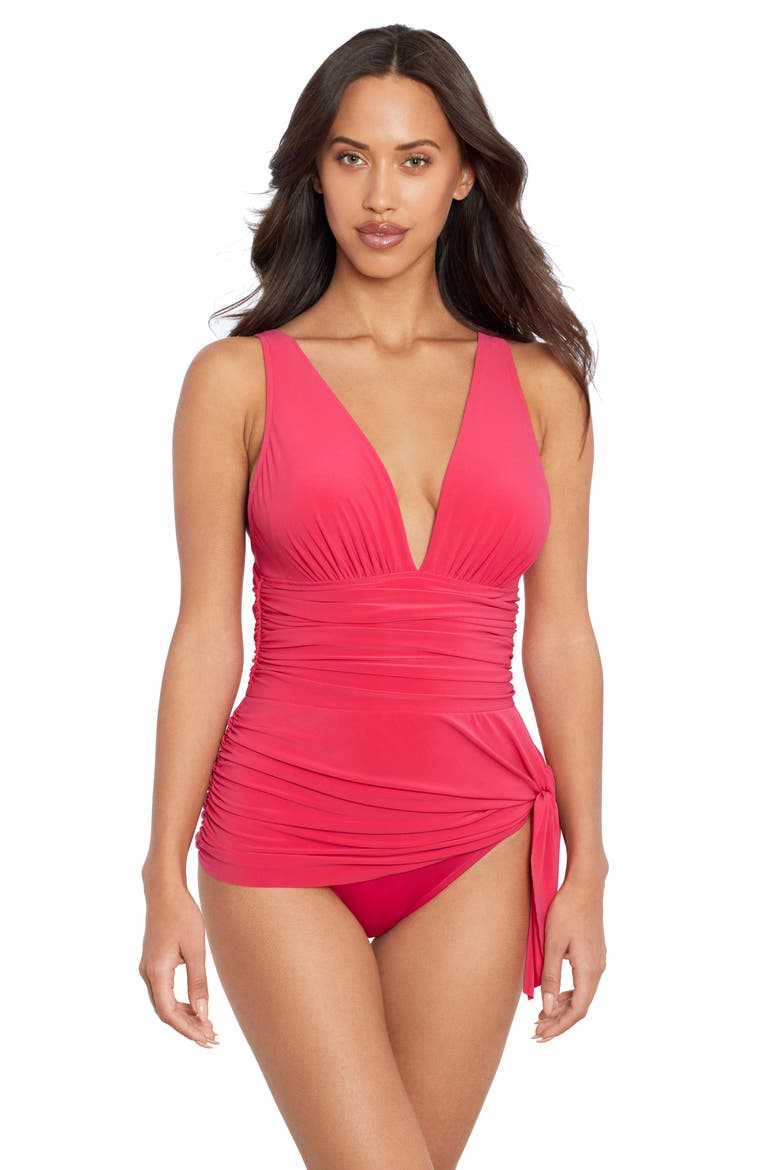 Celine One-Piece Swimsuit, Alternate, color, CORAL ROSE