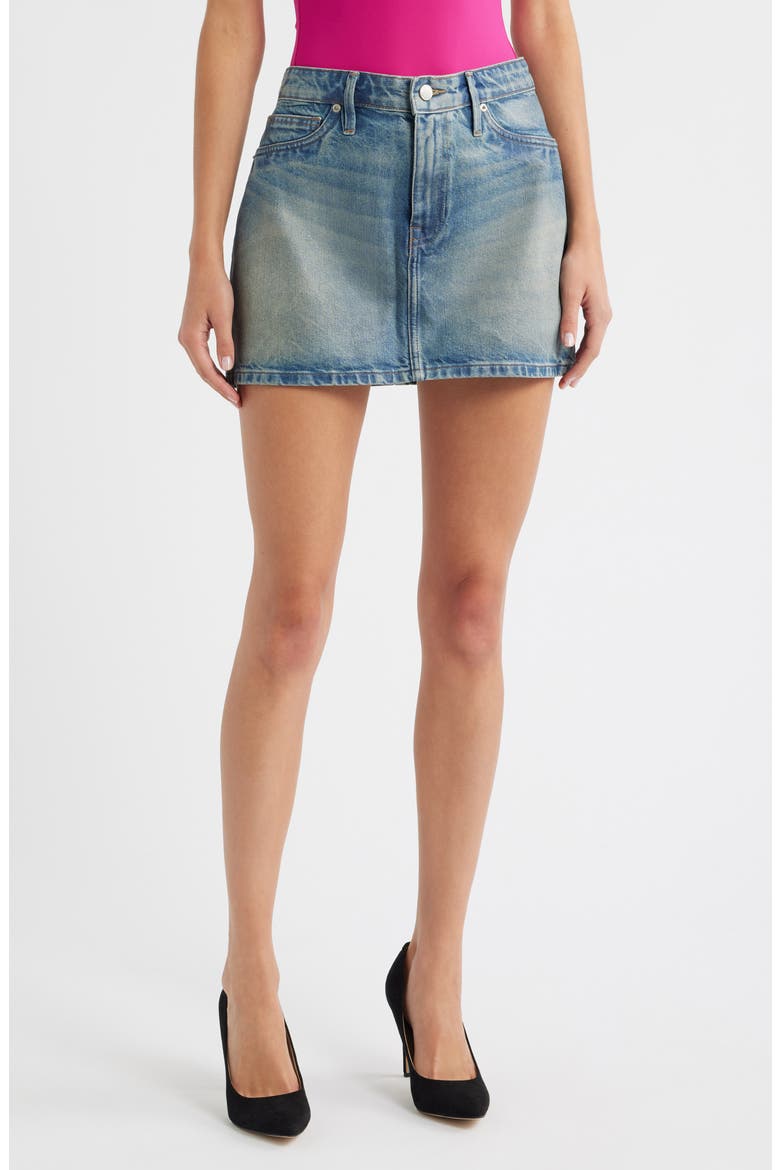 Good '90s Coated Denim Miniskirt, Main, color, INDIGO927