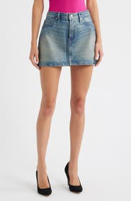 Good American Good '90s Coated Denim Miniskirt