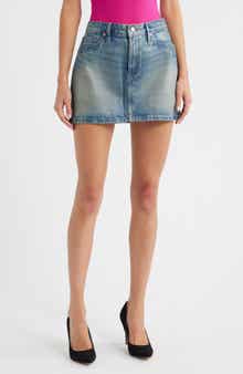 Good American Good '90s Coated Denim Miniskirt